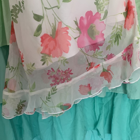 Spring is Here! Flutter Cap Sleeve and Asymmetrical Ruffle Hem - Picture 2 of 5